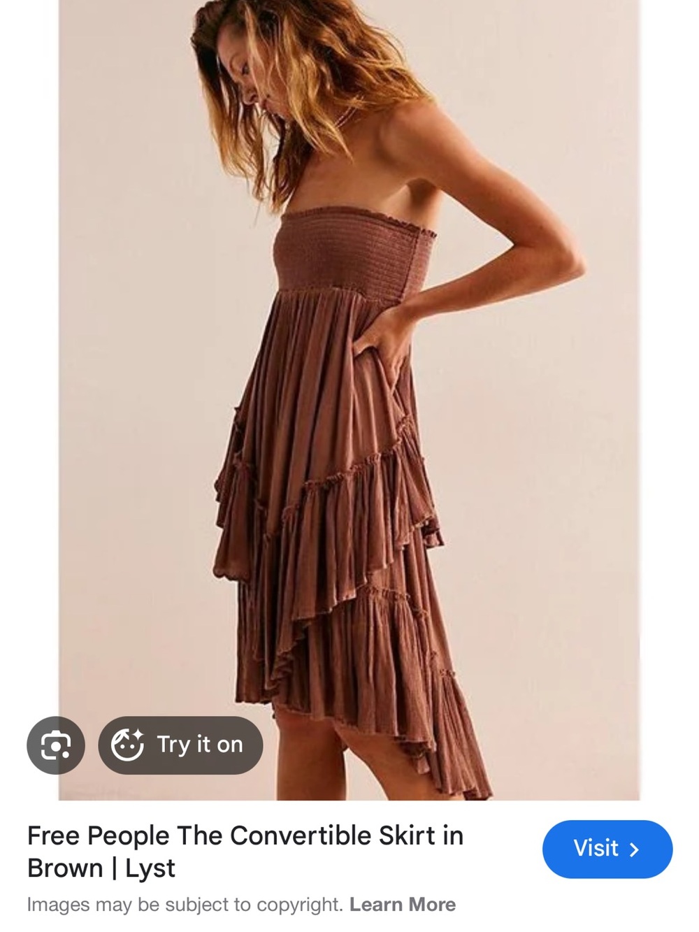 Free People Free-est Convertible Ruffle High Low Maxi Skirt